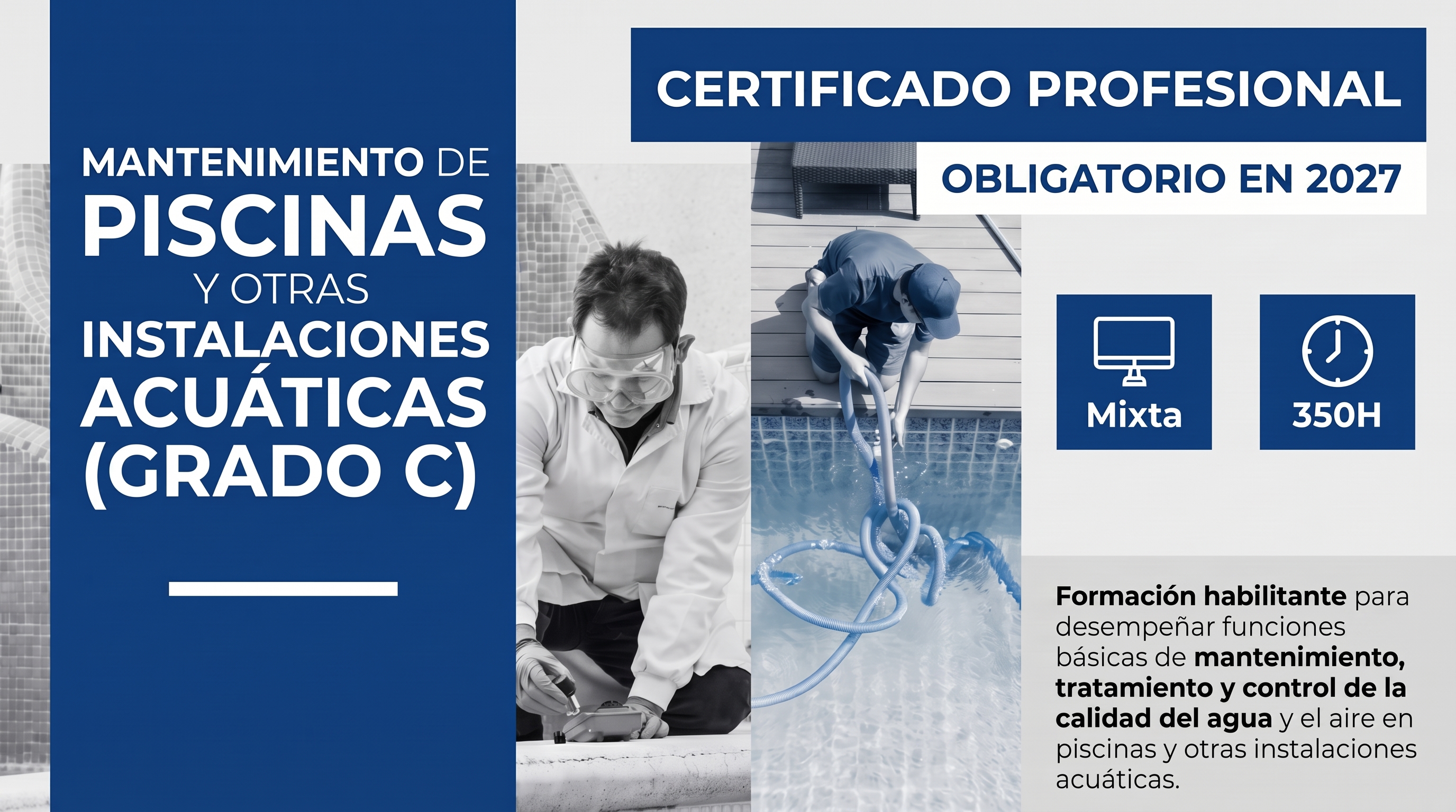 Certificado profesional de mantenimiento de piscinas